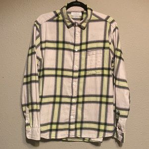 Urban Outfitters cream & lime flannel